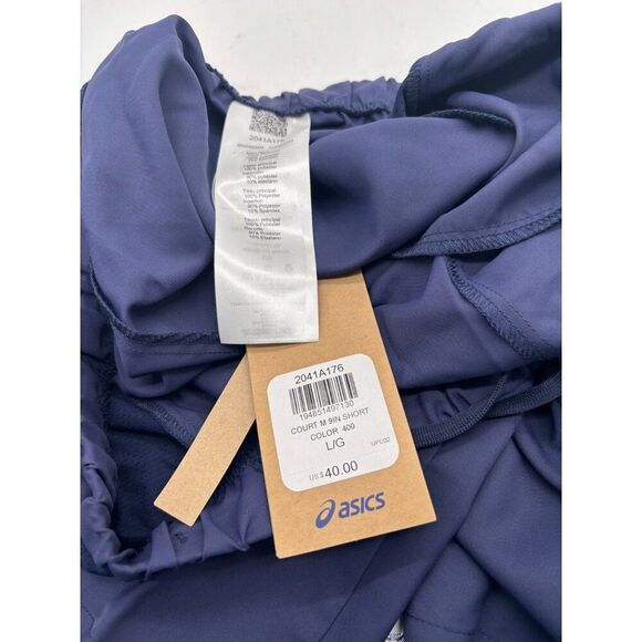 ASICS Men's Court 9In Shorts, Blue, Sz. L - Picture 7 of 9